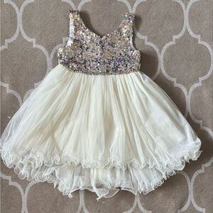 American Princess Ivory Dress with Multicolor Sequins